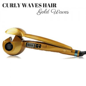 Secret Waves Curly Hair Appareil a Boucles Fer Frise Cheveux Dore