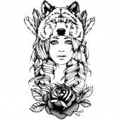 Tatouage Ephemere 21 Grand Visage Fille ... Tatouage Ephemere 21 Grand Visage Fille ...